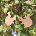 boucles d'oreilles ecureuil bois buisson