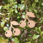 boucles d'oreilles cerises bois chêne buisson