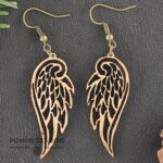 boucles d'oreilles ailes ange bois
