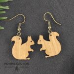 boucles d'oreilles ecureuil bois