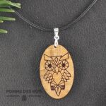 collier hiboux chouette bois chêne