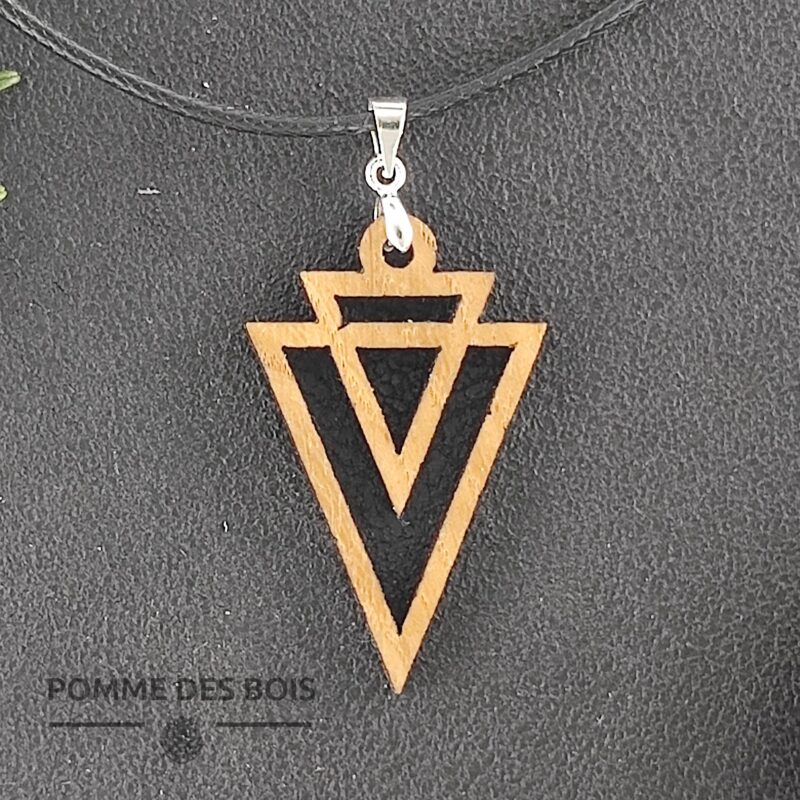 collier fraternel triangle bois chêne