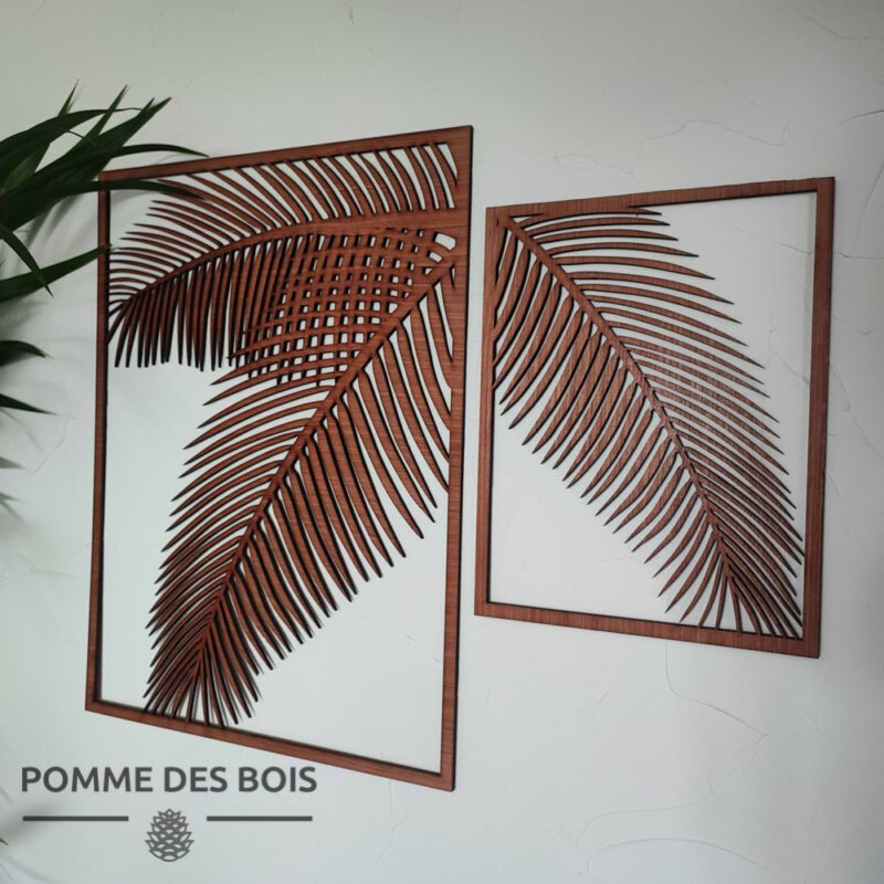 tableau diptyque palmier bois