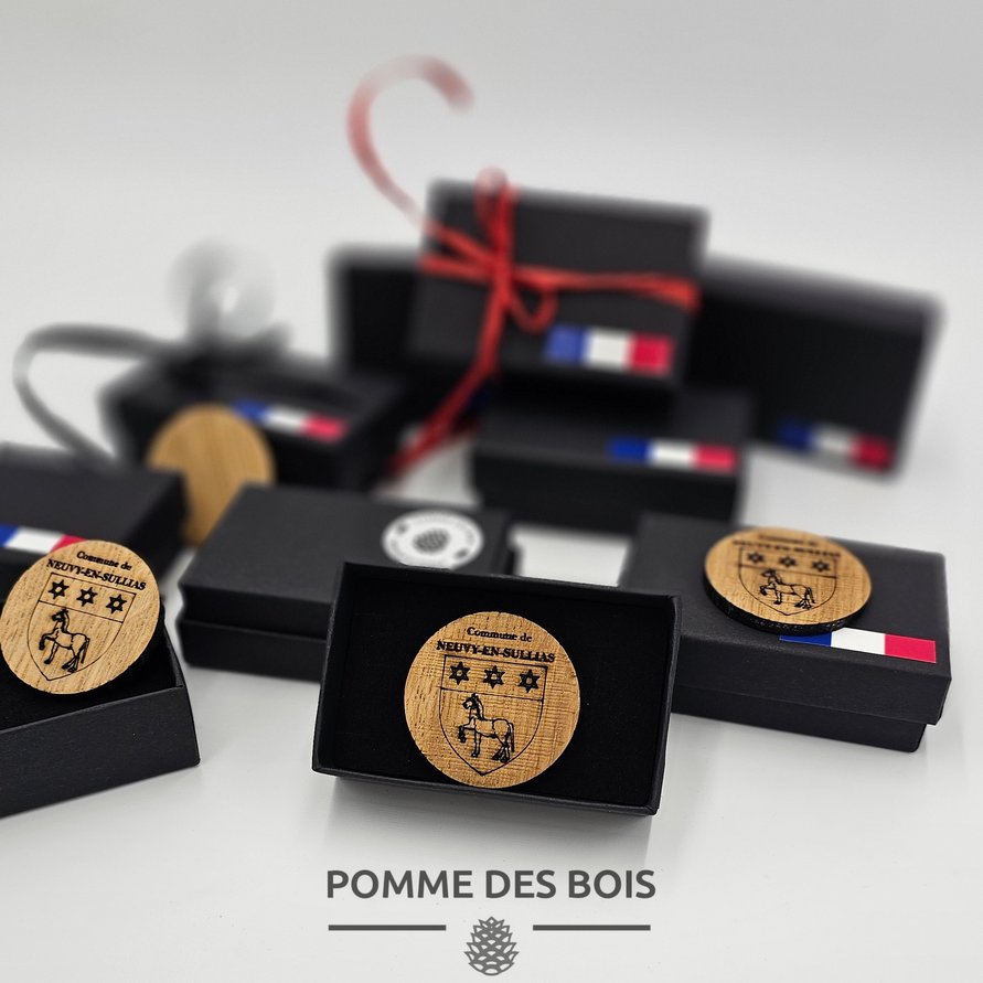 medaille distinction chene massif bois coffret