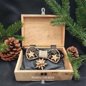 noeud papillon bois etoiles