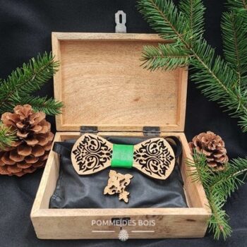 noeud papillon bois fleur de lys