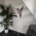 Un colibri de profil en origami.