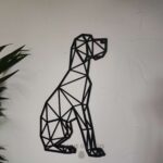 Un chien assis en origami.