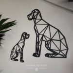 Un chien assis en origami.