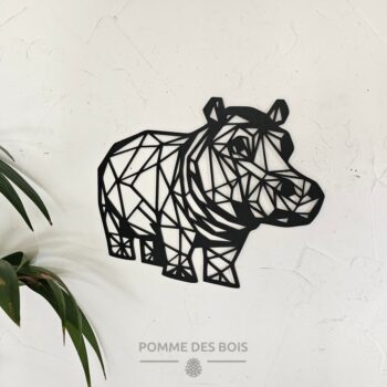 Un hippopotame de face en origami.