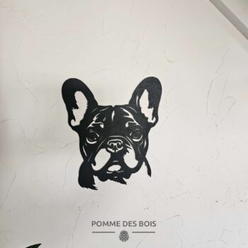 Une tête de bulldog de face.